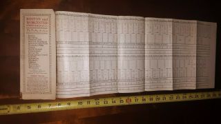 1917 Boston Worcester Street Railway Co.  Trolley Air Line Timetable Antique