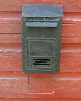 Antique Vintage Rustic Corbin Wall Mount Mailbox Black With News Paper Rack