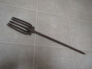Vintage Hand Forged Iron Eel Fishing Spear Head