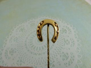 Antique Victorian 15ct Gold Horseshoe Cravat Pin Stick Lapel