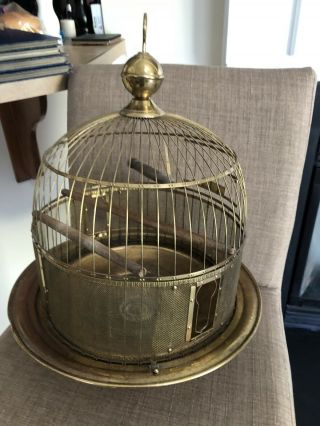 Antique Hendryx Table Top Brass Dome Bird Cage