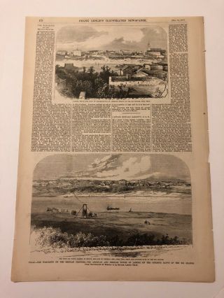 1877 Frank Leslie’s Print Views Of Laredo Texas & Mexico 122118