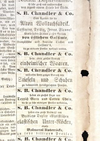 1867 BELLEVILLE IL ILLINOIS St Clair County STERN DES WESTEN German Newspaper 4
