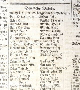1867 BELLEVILLE IL ILLINOIS St Clair County STERN DES WESTEN German Newspaper 5