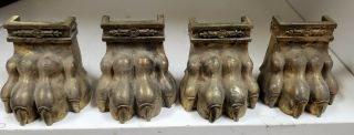 Set Of 4 Antique French Rococo Brass Ormolu Feet