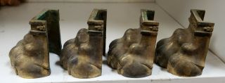 Set of 4 Antique French Rococo Brass Ormolu Feet 4