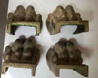 Set of 4 Antique French Rococo Brass Ormolu Feet 5