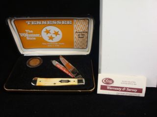 Case Xx Usa Knife 6254 Burnt Bone Trapper Tennessee Volunteer State Ltd