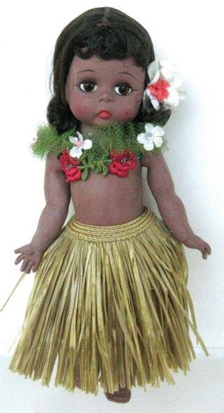 Madame Alexander Vtg 1966 Hawaiian Wendy Face Doll 722 Bent Knee Walker