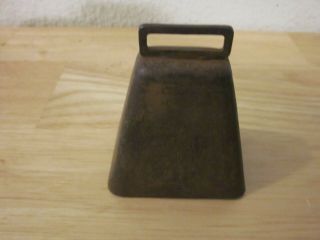 Antique Metal Cow Bell - Vintage Primitive Rustic Cow Bell With Ringer - 3 Inch