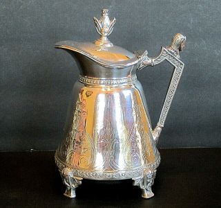 Vintage Silver Plate Egyptian Creamer Or Syrup Cruet