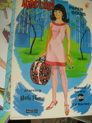 That Girl (marlo Thomas) Paper Dolls 1967 Uncut/excellent