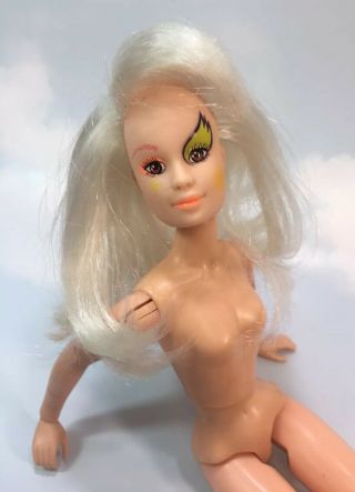 Jem And The Holograms Roxy Nude 12.  5 " Doll White Hair Misfits Vintage Hasbro