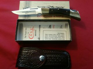 Vintage Case Xx 1978 2 Dot Shark Tooth Folding Knife & Sheath & Box Mib