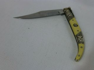 Toledo Antique Style Pocket Folding Knife 4 " Blade Total Length 8.  5 " Very Good