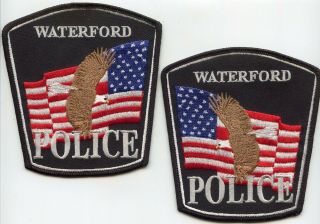 Waterford Wisconsin Wi Mirror Image Set 2 Police Patches Police Patch