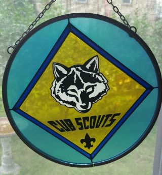 Cub Scouts Stained Glass Window Hanger Boy Scout Webelos Decoration Decor Home