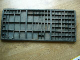 Vintage Wooden Printers Type Case Drawer Tray Wall Display Letterpress Old