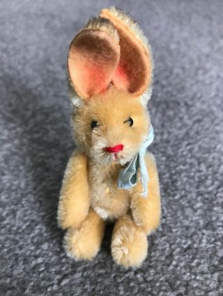 Antique Vintage Miniature Mohair Schuco Bunny Rabbit Tiny 4.  5” To Top Ears Cute