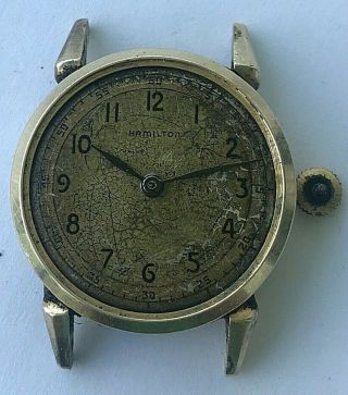 Vintage 10 K Gold Fi.  Hamilton Hand Winding Mens Watch With Fancy Lugs,  Cal.  748