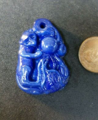 1 Vintage Czech Glass Monkey Figural Jewelry Piece Pendant