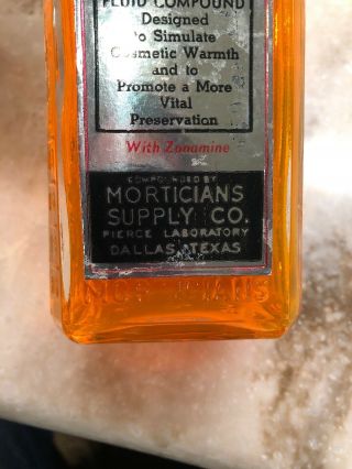 Antique Pierce Formula 496 Embalming Fluid Bottle 7