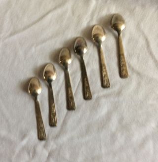 6 Antique 900 Fine Silver Monogrammed Tiny Spoons Marks - My Nghetna 4 " Long