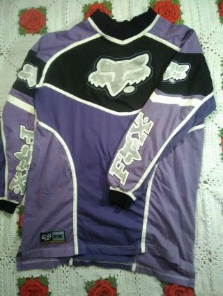 Vintage Fox Racing Motocross Jersey Sz Large Purple Men 