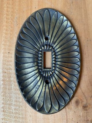Vintage Oval Solid Brass Single Light Switch Cover Plate