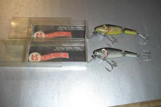 2 Vintage L&s Mirrolures Model 00m Jointed Lures In Boxes