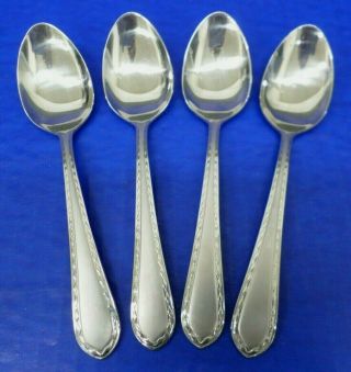 4 - Towle Diamond Antique Frosted 18/10 Stainless Flatware 6 1/4 " Teaspoons