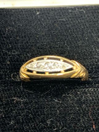 Antique Art Deco 18ct Gold & Platinum 5 Diamond Ring