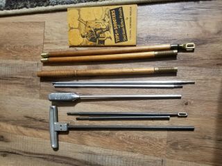 Vintage / Antique Wood / Brass Shotgun Cleaning Rod (wooden,  Gun) Set Of 3