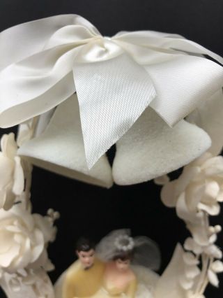LARGE Vintage Bride & Groom Wedding Cake Topper BRIDE GROOM BRUNETTE.  EUC 6