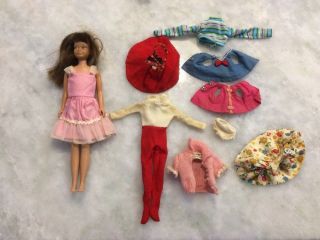 Vintage 1963 Skipper Barbie Doll,  Skipper Barbie Doll Clothes Some Labeled