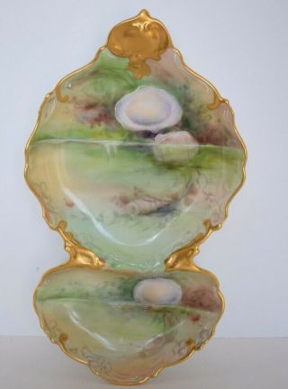 Antique Limoges T&v Tressemann & Vogt Sardine Tray Hand Painted Sea Shells