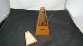 Seth Thomas Solid Wood Piano Metronome Vintage Obelisk Wind Up De Maelzel 1962