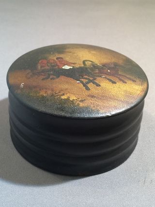 Antique Imperial Russian Lacquer Wood Box 3
