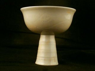 Exquisite Chinese Ming Dy Yongle Celadon Glaze Porcelain High Heel Cup P018
