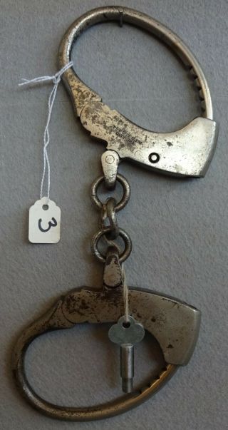 Antique Handcuffs Mattatuck Circa 1904 Judd With Key
