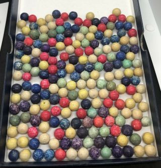 200 Antique Clay Marbles Great Colors