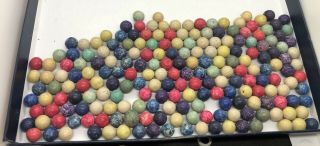 200 Antique CLAY MARBLES Great Colors 2