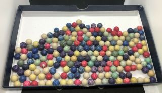 200 Antique CLAY MARBLES Great Colors 3