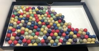 200 Antique CLAY MARBLES Great Colors 4