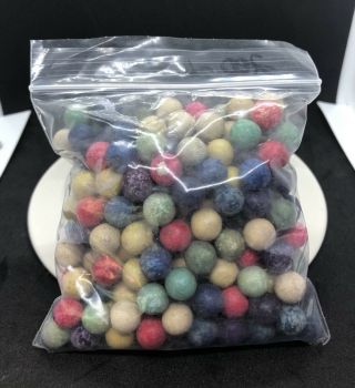 200 Antique CLAY MARBLES Great Colors 6