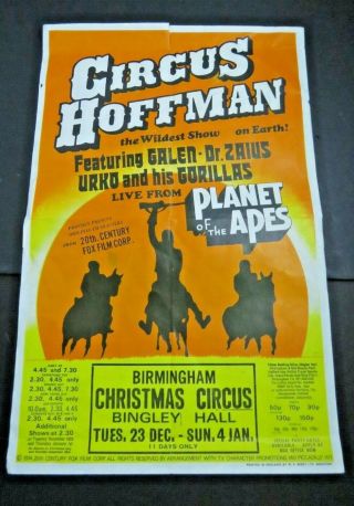 ^ Circus Hoffman Planet Of The Apes Circus Poster - Wildest Show On Earth 1974