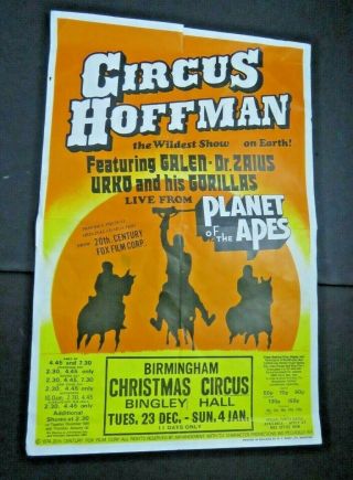^ CIRCUS HOFFMAN Planet of the Apes circus Poster - Wildest Show on Earth 1974 2