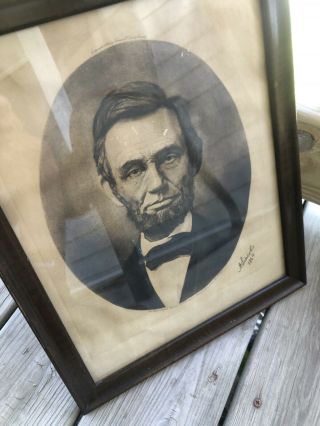 RARE Antique Engraving Of Abraham Lincoln 1906 Francis D Tandy Co.  Hicks 1864 6