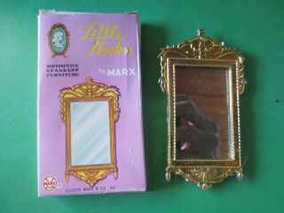 Vintage Little Hostess Marx Miniature Dollhouse Gilded Wall Mirror 1:16