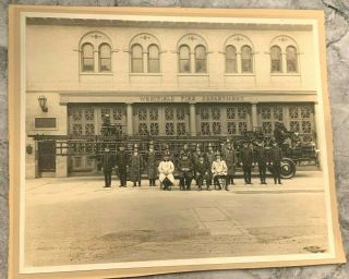 WESTFIELD NJ ANTIQUE REAL 9 7/8 INCH PHOTO FIREMAN FIRE DEPARTMENT HOUSE 4